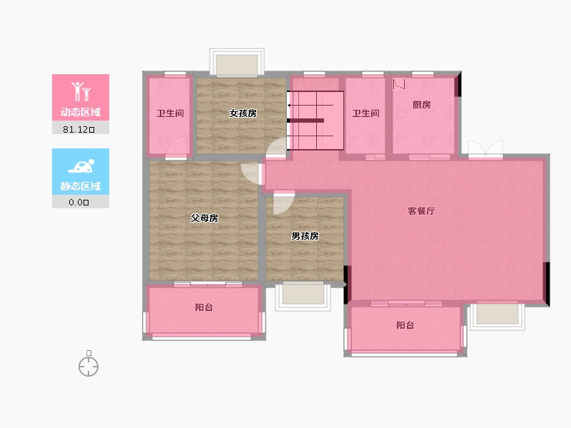 广西壮族自治区-贺州市-碧桂园·滨江一号-108.16-户型库-动静分区