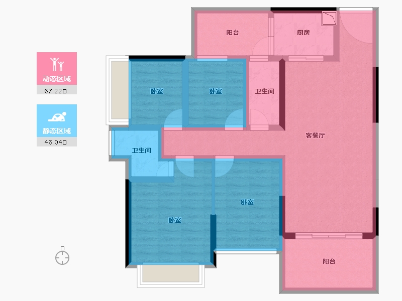 广东省-湛江市-兆兴碧瑞花园二期-99.53-户型库-动静分区