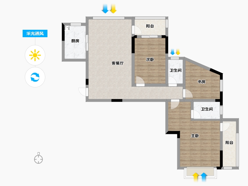 湖南省-湘潭市-东之阳·芙蓉国际-101.28-户型库-采光通风