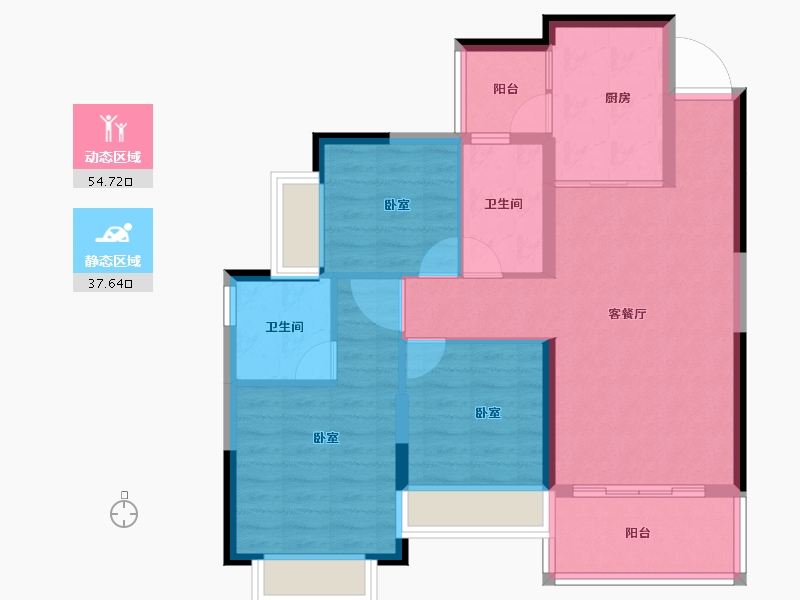 广东省-江门市-江门恒大悦珑湾-82.69-户型库-动静分区