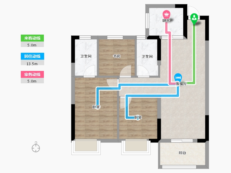 湖北省-武汉市-保利翡丽公馆-70.59-户型库-动静线