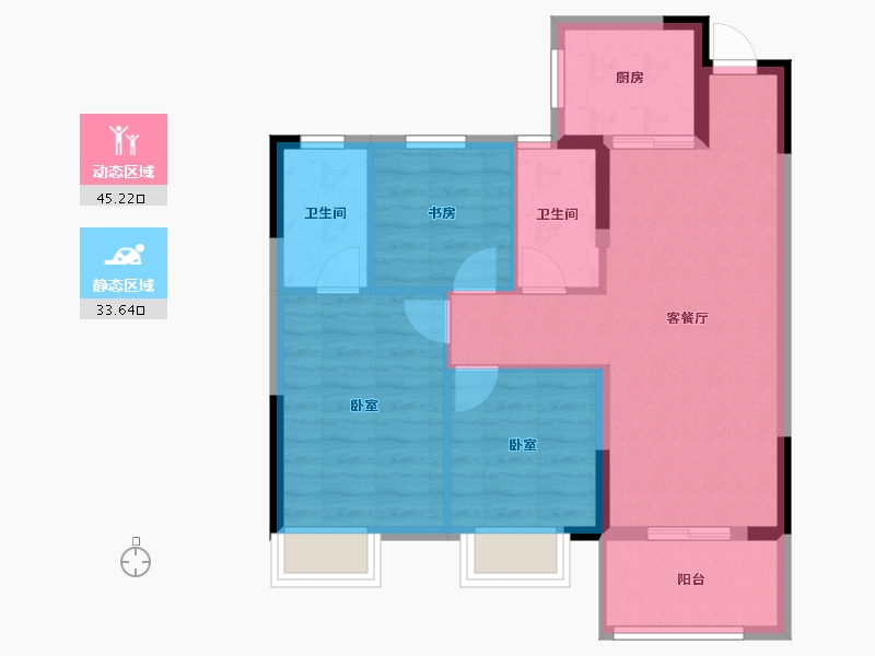 湖北省-武汉市-保利翡丽公馆-70.59-户型库-动静分区