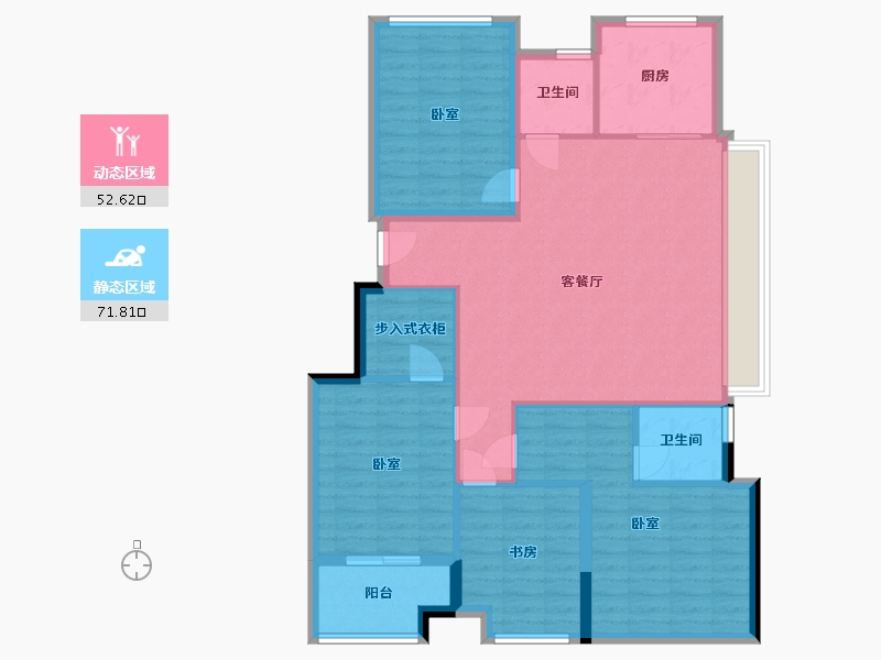 浙江省-杭州市-君望观澜二期-112.92-户型库-动静分区