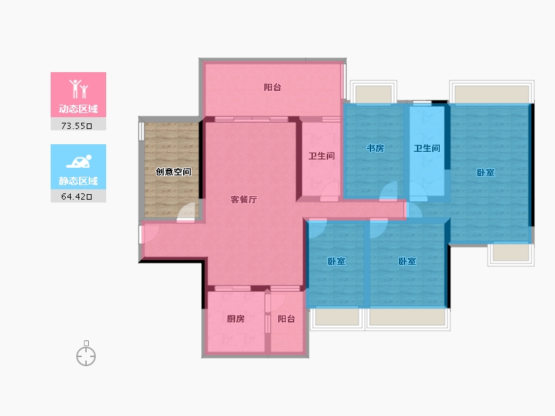 广东省-湛江市-康馨嘉园-131.81-户型库-动静分区