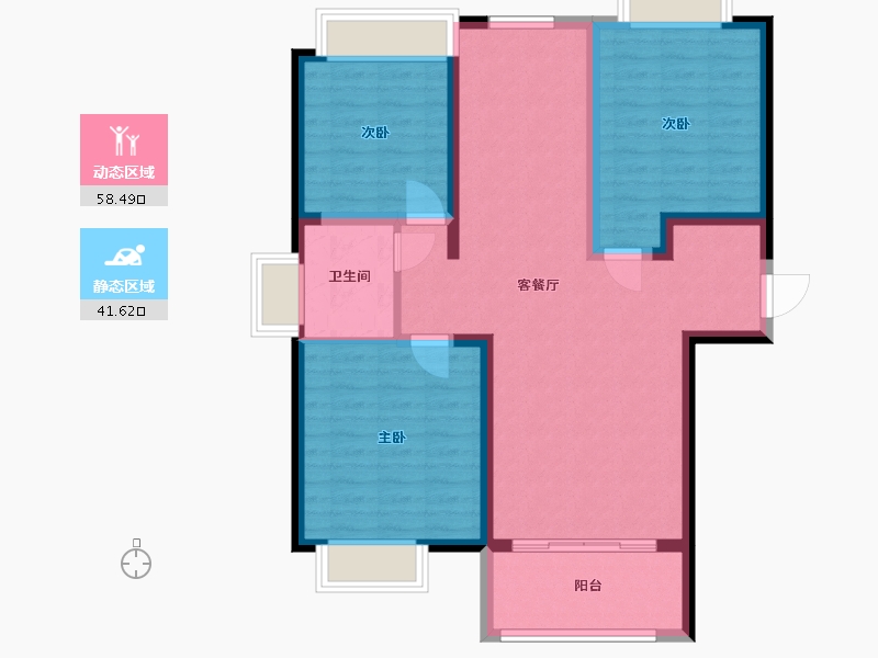 河北省-保定市-直隶新城-89.89-户型库-动静分区