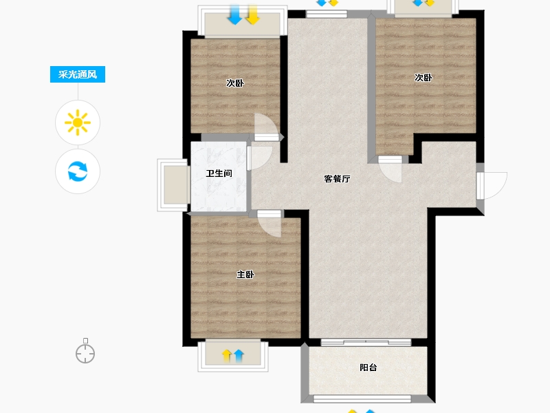 河北省-保定市-直隶新城-89.89-户型库-采光通风