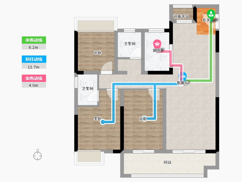 安徽省-宿州市-珍宝岛香缇雅苑-94.52-户型库-动静线