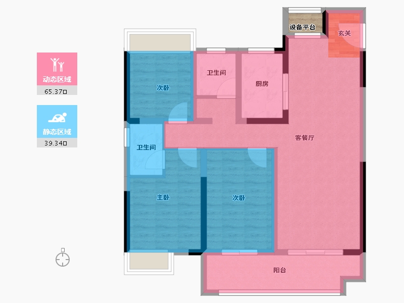 安徽省-宿州市-珍宝岛香缇雅苑-94.52-户型库-动静分区