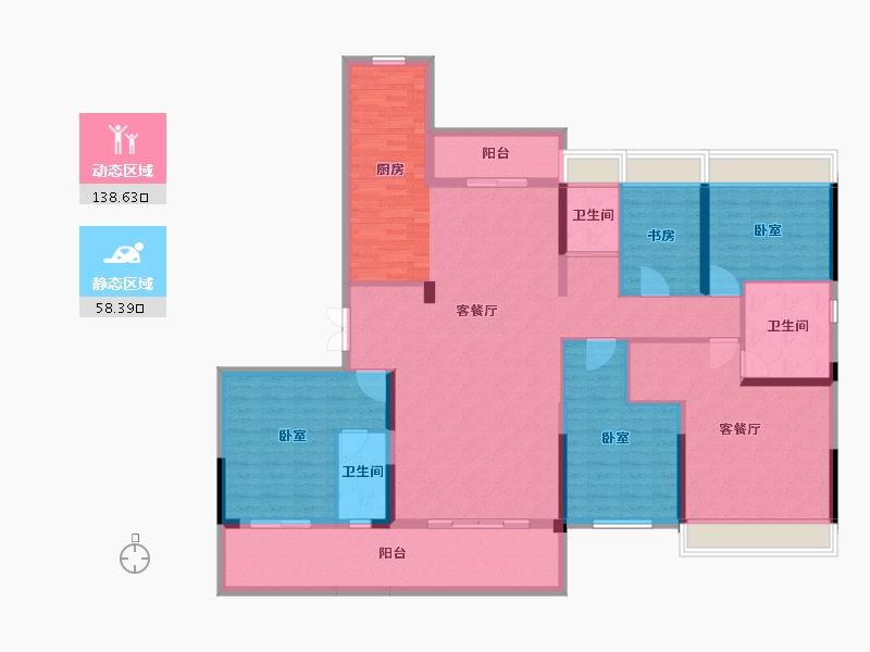 湖北省-荆州市-松滋交投碧桂园-179.29-户型库-动静分区