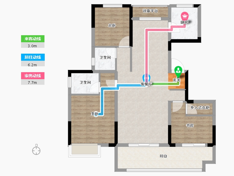 安徽省-宿州市-珍宝岛香缇雅苑-101.30-户型库-动静线