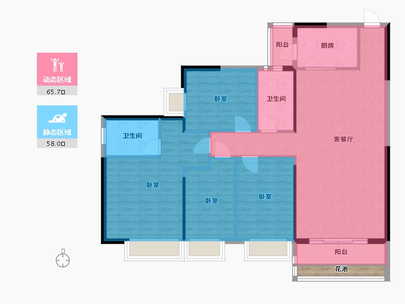 湖南省-衡阳市-星善·九龙台-115.33-户型库-动静分区