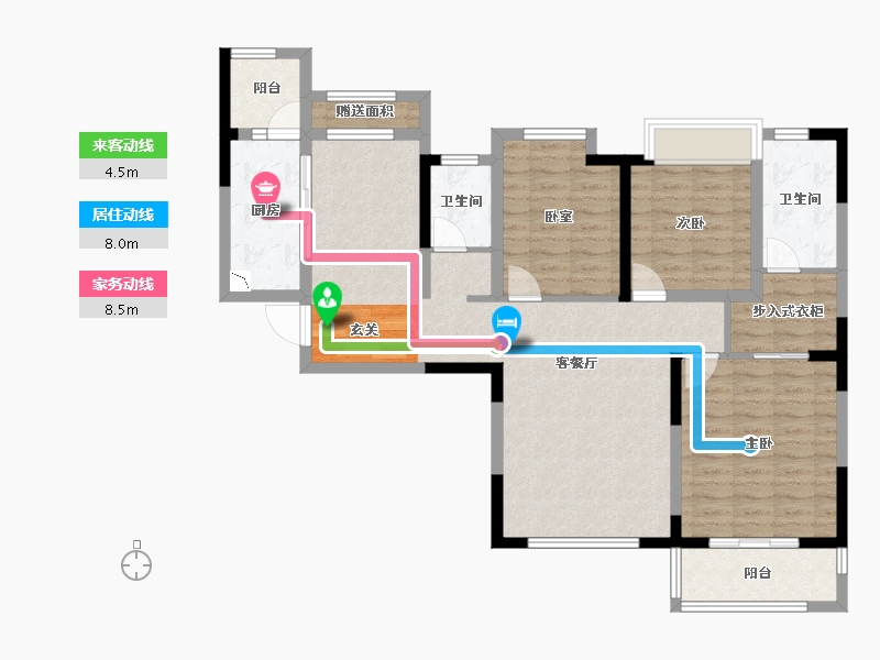 湖南省-长沙市-中海·熙湾-104.32-户型库-动静线