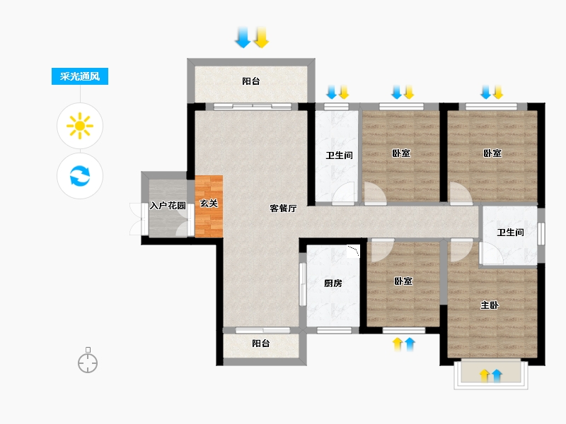 湖南省-长沙市-永宏万家里-96.94-户型库-采光通风