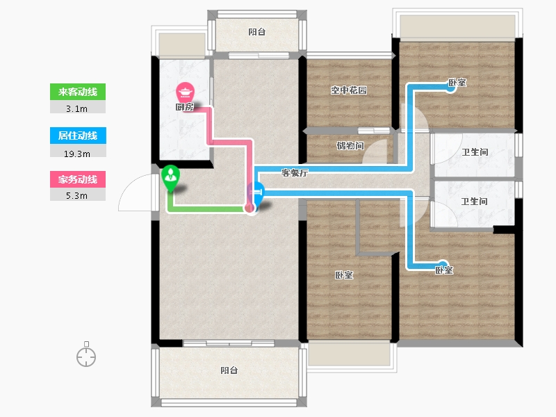 广东省-江门市-碧桂园·新仕界-114.00-户型库-动静线