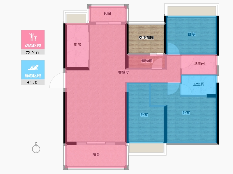 广东省-江门市-碧桂园·新仕界-114.00-户型库-动静分区