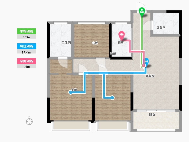 安徽省-蚌埠市-和顺沁园春-113.00-户型库-动静线