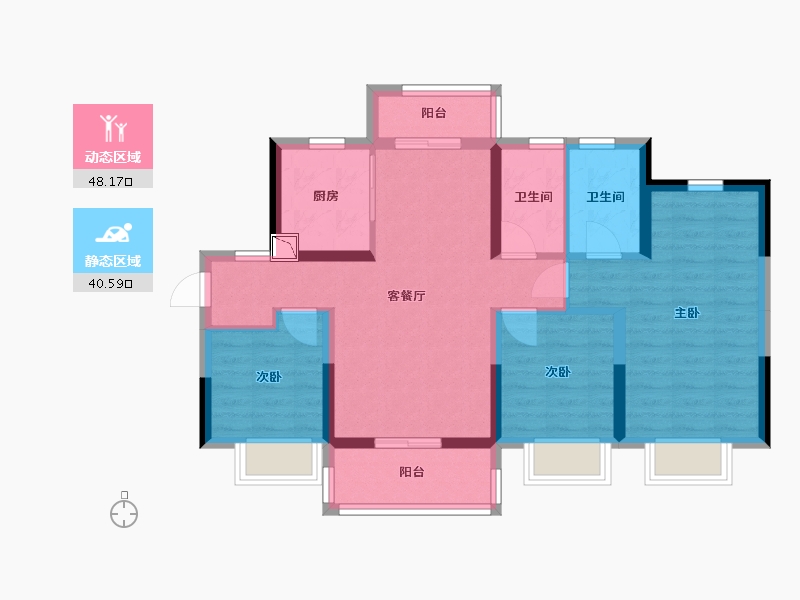 广东省-惠州市-碧桂园星悦-78.10-户型库-动静分区