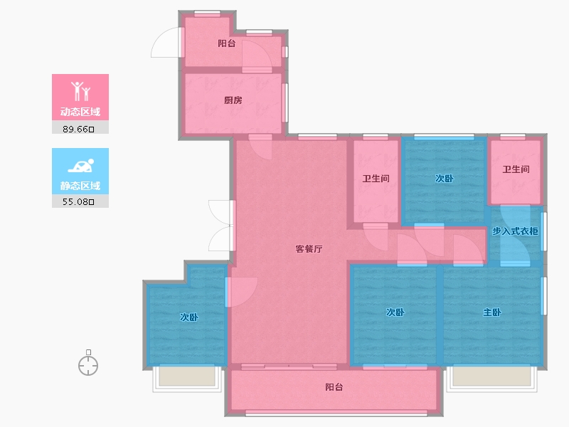 安徽省-蚌埠市-和顺沁园春-130.07-户型库-动静分区