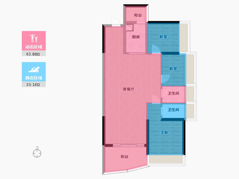 广东省-惠州市-丽江东岸-83.90-户型库-动静分区