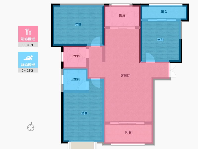 湖南省-湘潭市-东方名苑二期-98.05-户型库-动静分区