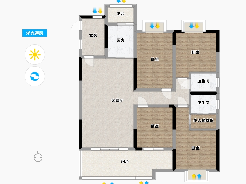 湖南省-邵阳市-凰腾新时代广场-126.13-户型库-采光通风