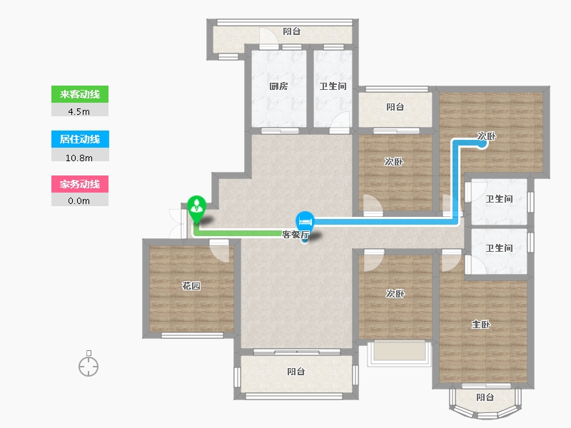 湖南省-湘潭市-东方名苑二期-147.68-户型库-动静线