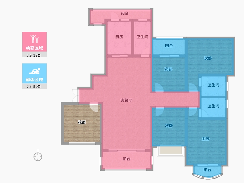 湖南省-湘潭市-东方名苑二期-147.68-户型库-动静分区