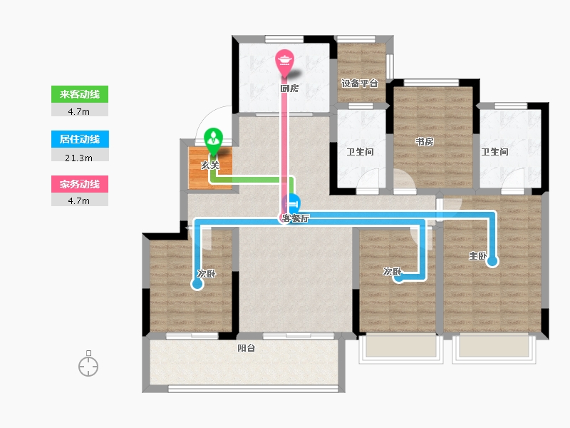 江苏省-常州市-新城牡丹公园世纪-113.01-户型库-动静线