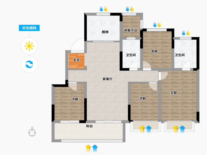 江苏省-常州市-新城牡丹公园世纪-113.01-户型库-采光通风