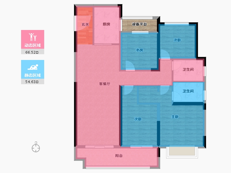 江苏省-常州市-新城牡丹公园世纪-111.00-户型库-动静分区