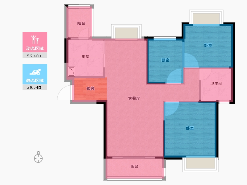 湖南省-邵阳市-邵阳恒大华府-77.95-户型库-动静分区