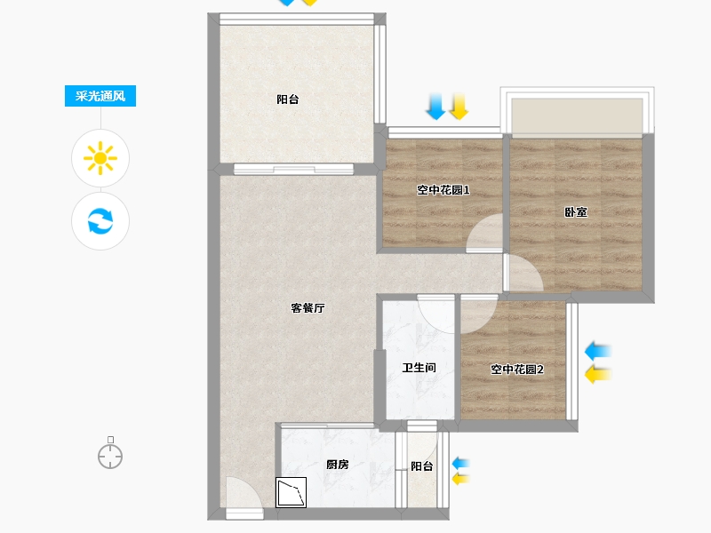 广东省-江门市-新熙花园-60.01-户型库-采光通风