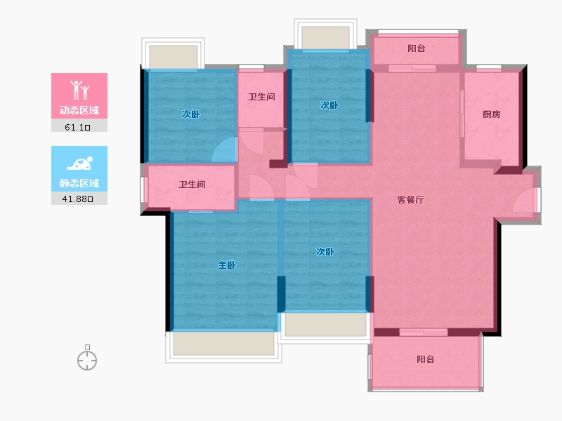 广东省-惠州市-海伦堡十里东江-92.46-户型库-动静分区