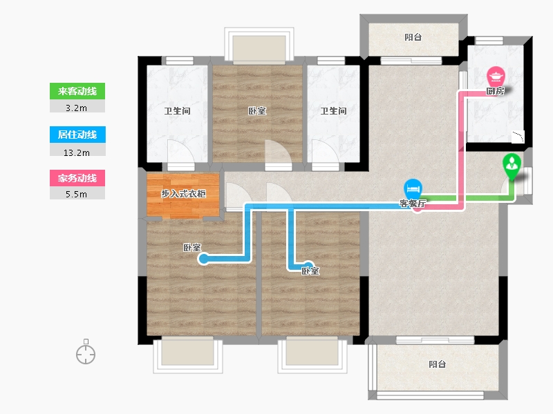 湖北省-武汉市-中南拂晓城-86.00-户型库-动静线