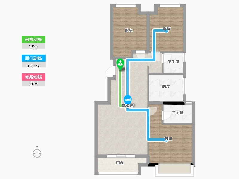 浙江省-杭州市-君望观澜二期-86.14-户型库-动静线