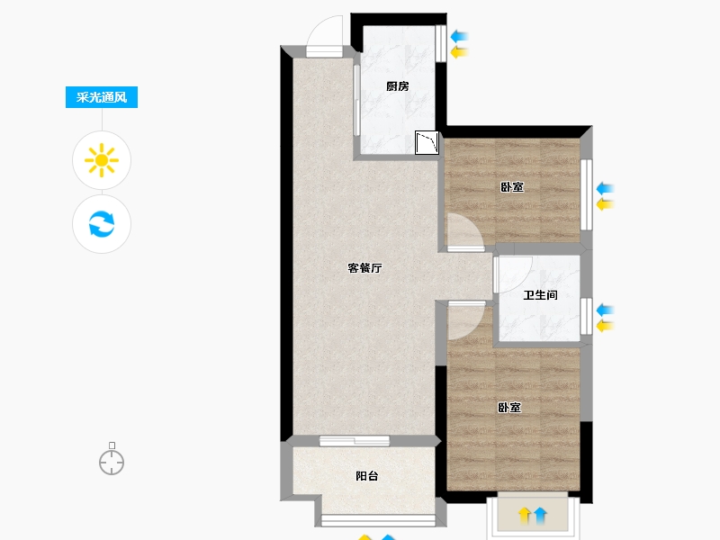 广东省-肇庆市-金嘉龙湖·春江郦城-51.29-户型库-采光通风