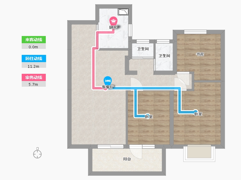 湖北省-武汉市-北辰金地漾时代-70.32-户型库-动静线