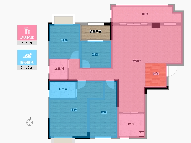 湖南省-长沙市-福晟钱隆公馆-118.44-户型库-动静分区