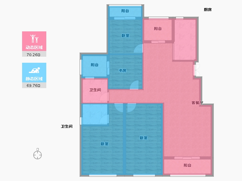 河南省-开封市-宝业龙湖御城-126.18-户型库-动静分区