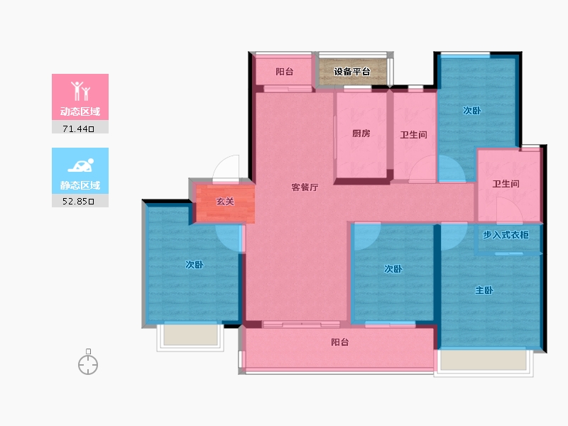 江苏省-常州市-琅越龙洲-114.00-户型库-动静分区