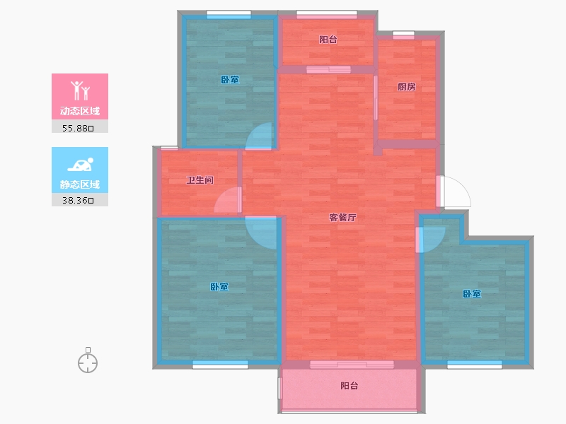 河南省-开封市-宝业龙湖御城-84.99-户型库-动静分区