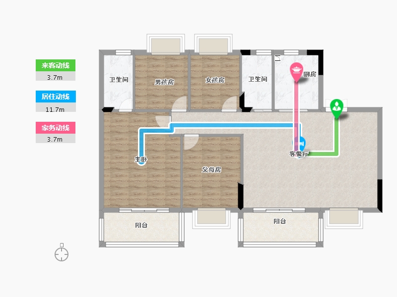 广西壮族自治区-贺州市-碧桂园·滨江一号-116.38-户型库-动静线