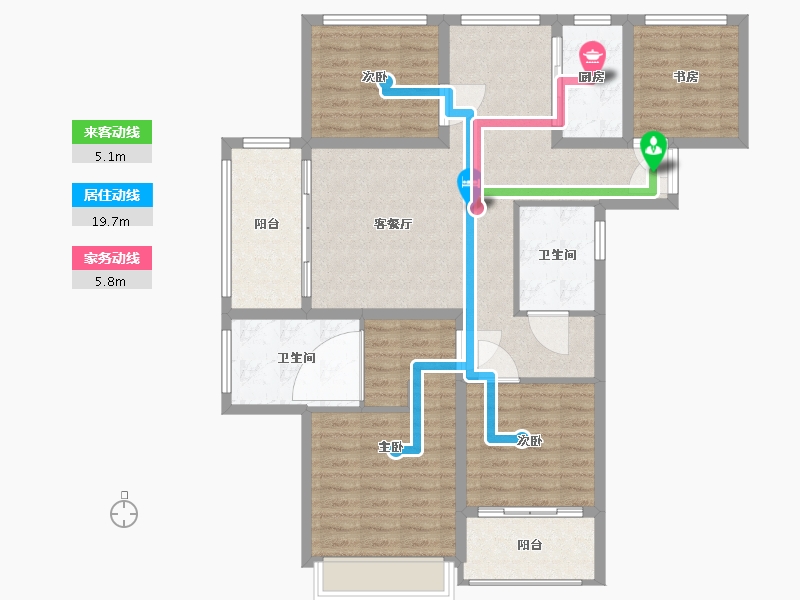 安徽省-蚌埠市-和顺沁园春-109.48-户型库-动静线