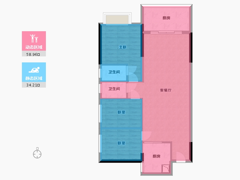 广东省-惠州市-力天金域豪庭-84.27-户型库-动静分区