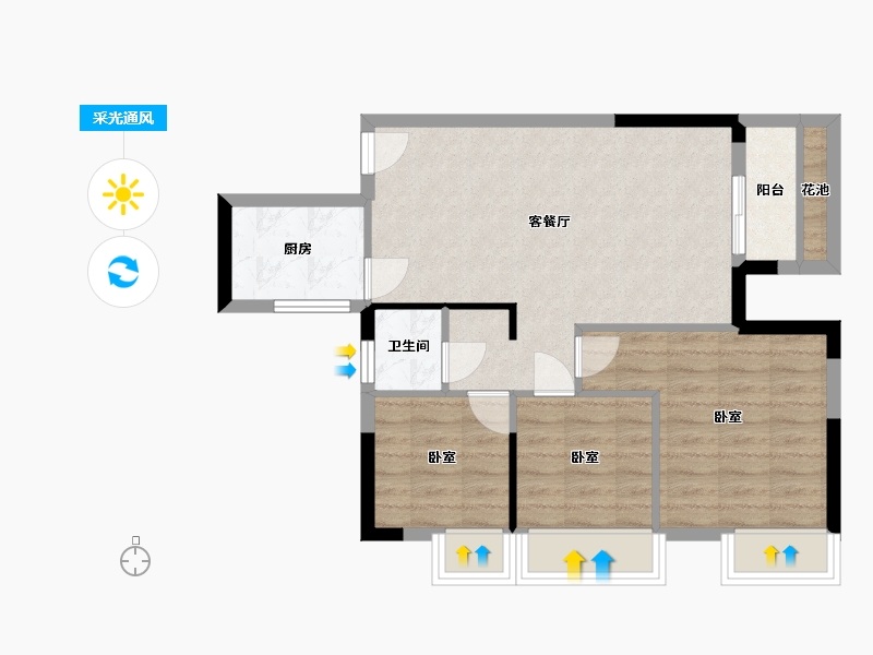 湖南省-衡阳市-星善·九龙台-64.62-户型库-采光通风