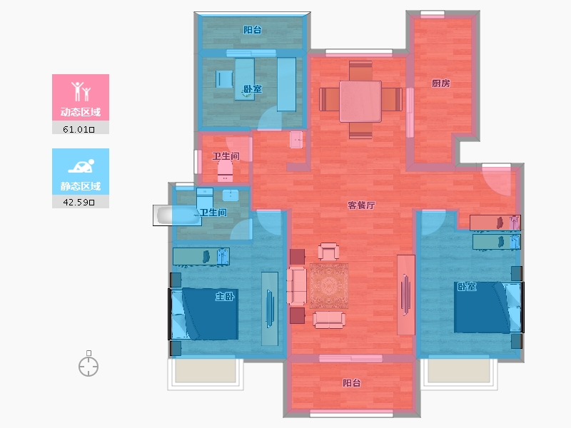 安徽省-安庆市-金大地天元府-92.00-户型库-动静分区