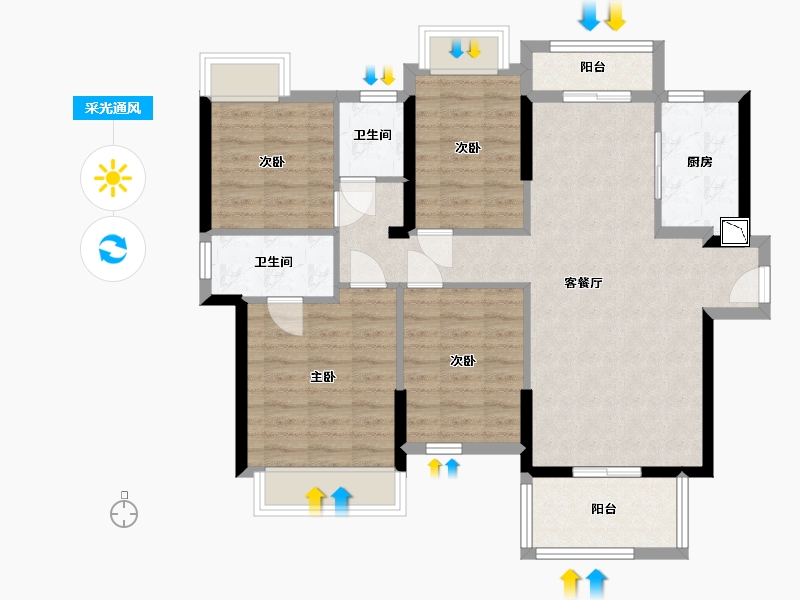 广东省-惠州市-海伦堡十里东江-92.01-户型库-采光通风