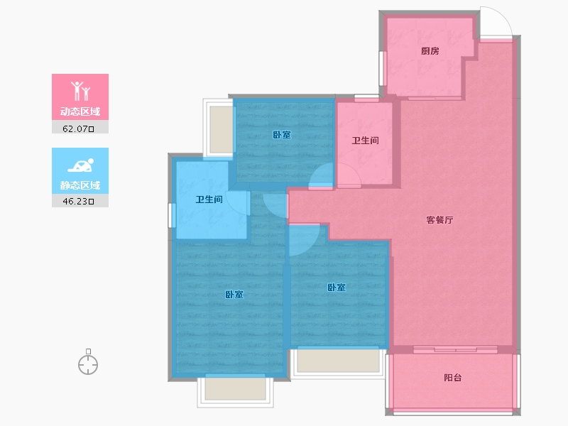 广东省-江门市-江门恒大悦珑湾-97.81-户型库-动静分区