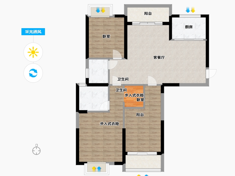 湖北省-武汉市-城投秀水青城-99.18-户型库-采光通风