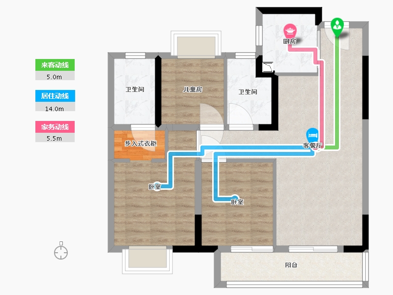 湖北省-武汉市-中南拂晓城-78.00-户型库-动静线